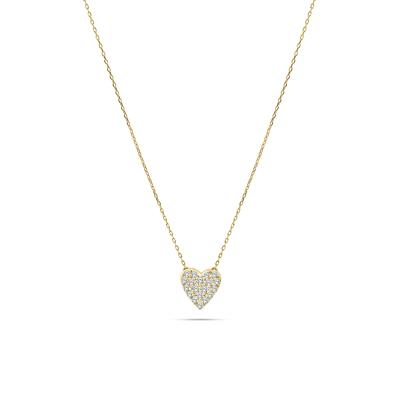 Diamond Heart Pendant Necklace in 10K Yellow Gold (1/5 ct. tw.)