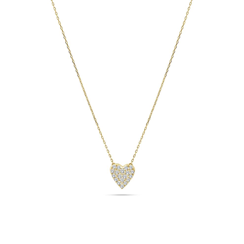 Diamond Heart Pendant Necklace in 10K Yellow Gold (1/5 ct. tw.) – Image 1 of 4