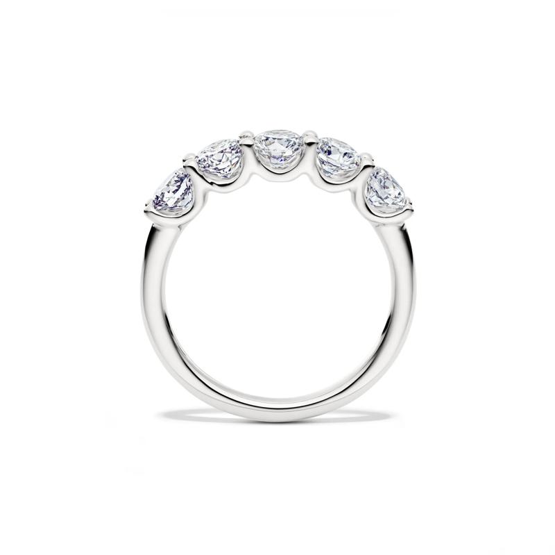 Lab Grown Diamond Five-Stone Anniversary Band in 14K White Gold &#40;1 1/2 ct. tw.&#41; – Image 2 of 4