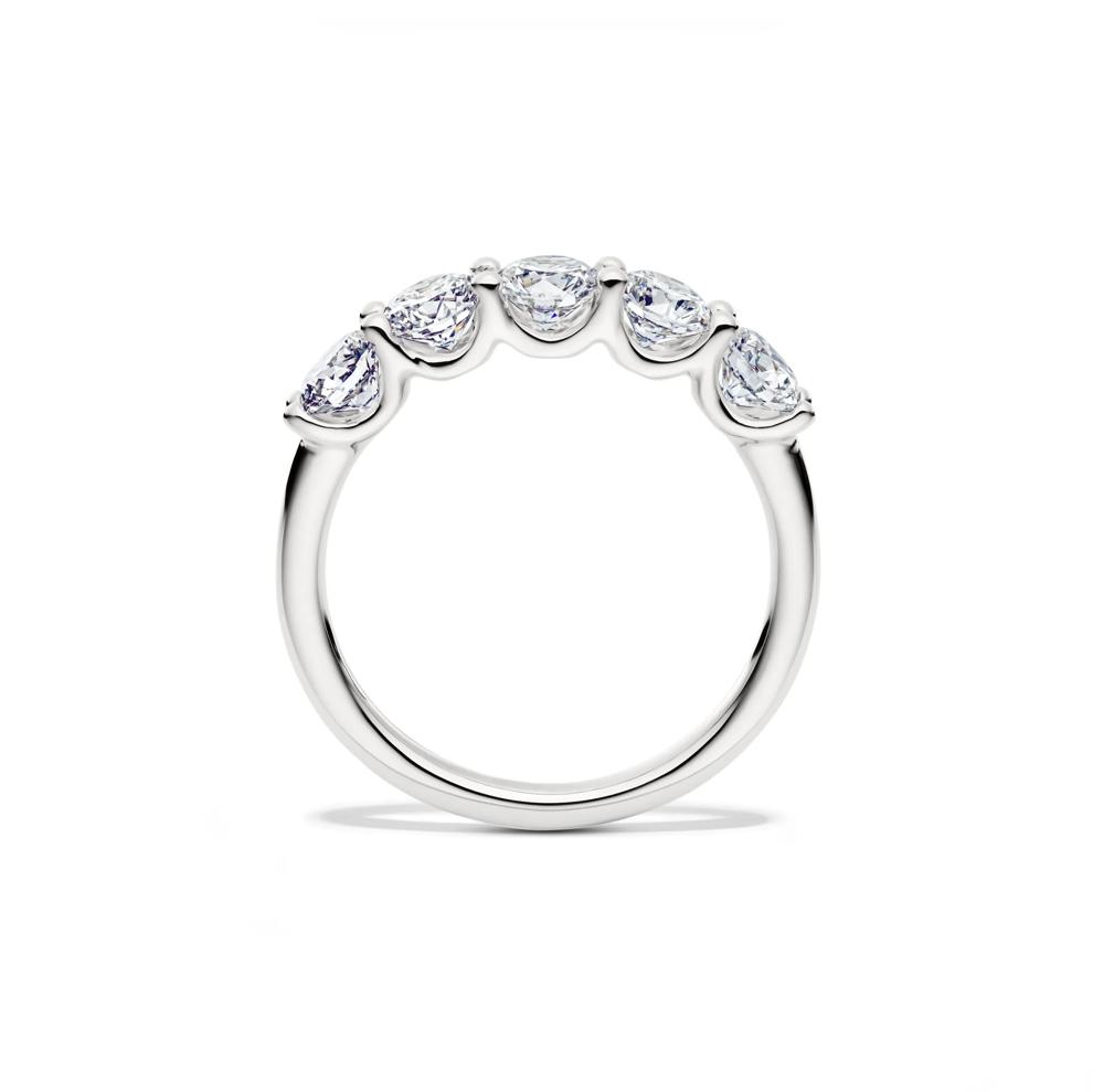 Lab Grown Diamond Five-Stone Round Anniversary Band in 14K White Gold (1 1/2 ct. tw.) – Image 2 of 5