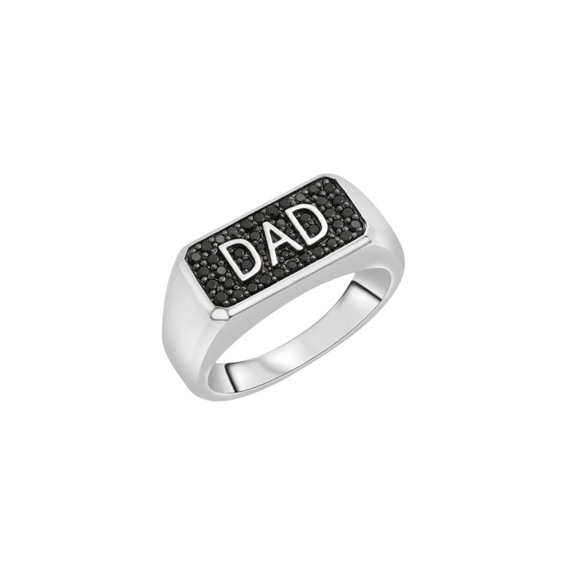 Men&#39;s Black Diamond Dad Ring in Sterling Silver &#40;1/3 ct. tw.&#41; – Image 5 of 5