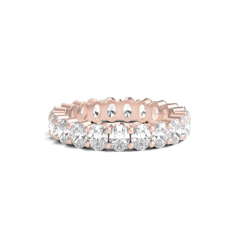 Oval-Shaped Diamond Wedding Band with Eternity Setting in 14K Rose Gold &#40;3 ct. tw.&#41; – Image 1 of 3
