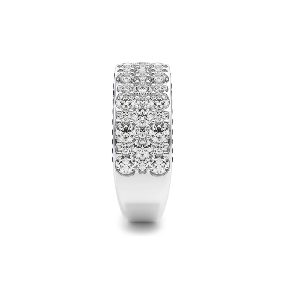 Diamond and Blue Sapphire Anniversary Band in 14K White Gold (2 ct. tw.) – Image 3 of 5