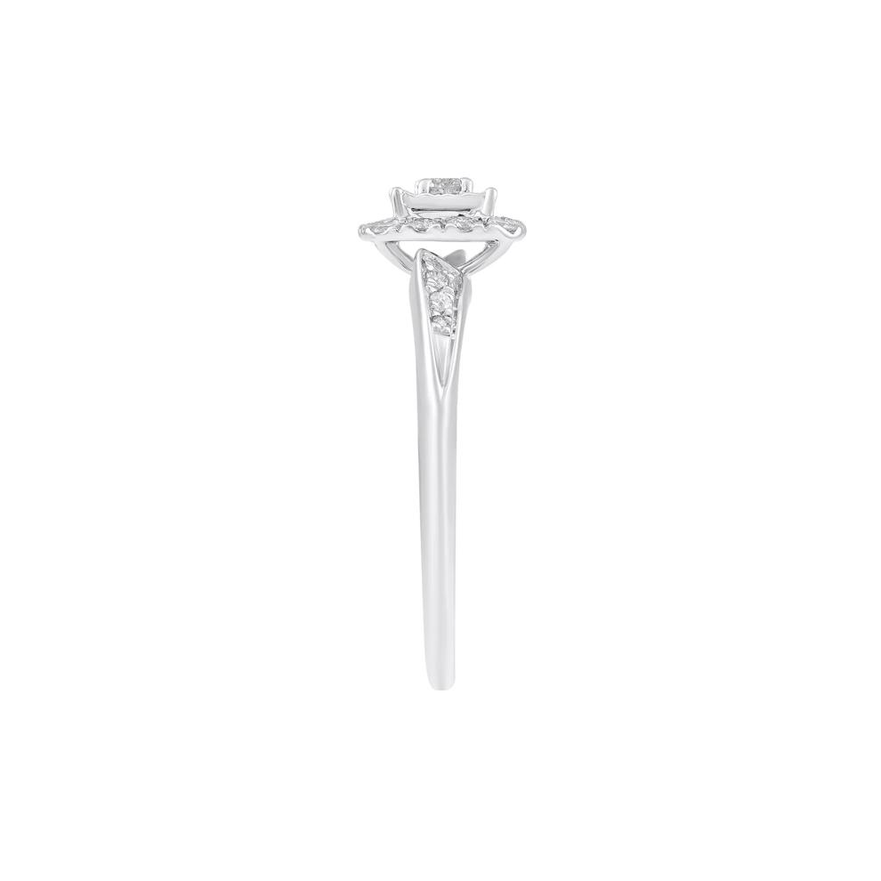 Round Diamond Illusion Promise Ring in 10K White Gold (1/4 ct. tw.) – Image 3 of 3