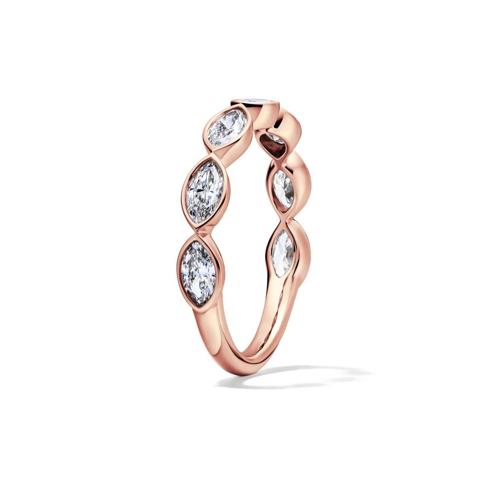 Lab Grown Diamond Marquise Bezel-Set Anniversary Band in 10K Rose Gold (1 ct. tw.) – Image 3 of 4