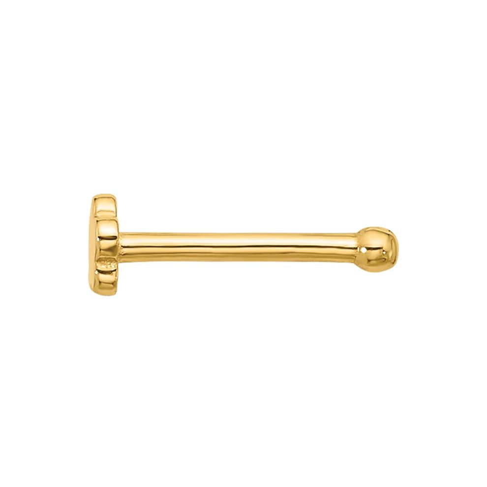 Polished Flower Nose Stud in 14K Yellow Gold, 20 Gauge – Image 2 of 3