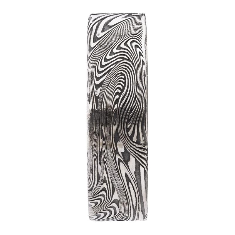 Men&rsquo;s Sunset Damascus &amp; Royal Blue Cerakote Wedding Band, 7MM  – Image 3 of 3