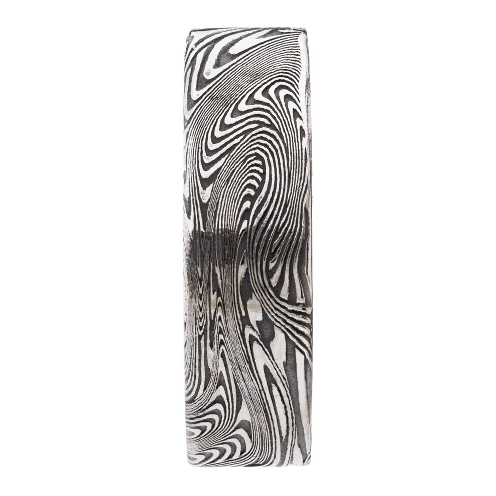 Men&rsquo;s Sunset Damascus &amp; Royal Blue Cerakote Wedding Band, 7MM  – Image 3 of 3