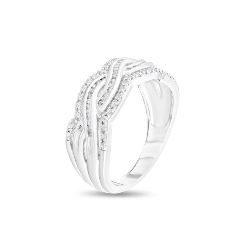 Braided Diamond Ring in Sterling Silver &#40;1/3 ct. tw.&#41; – Image 2 of 5