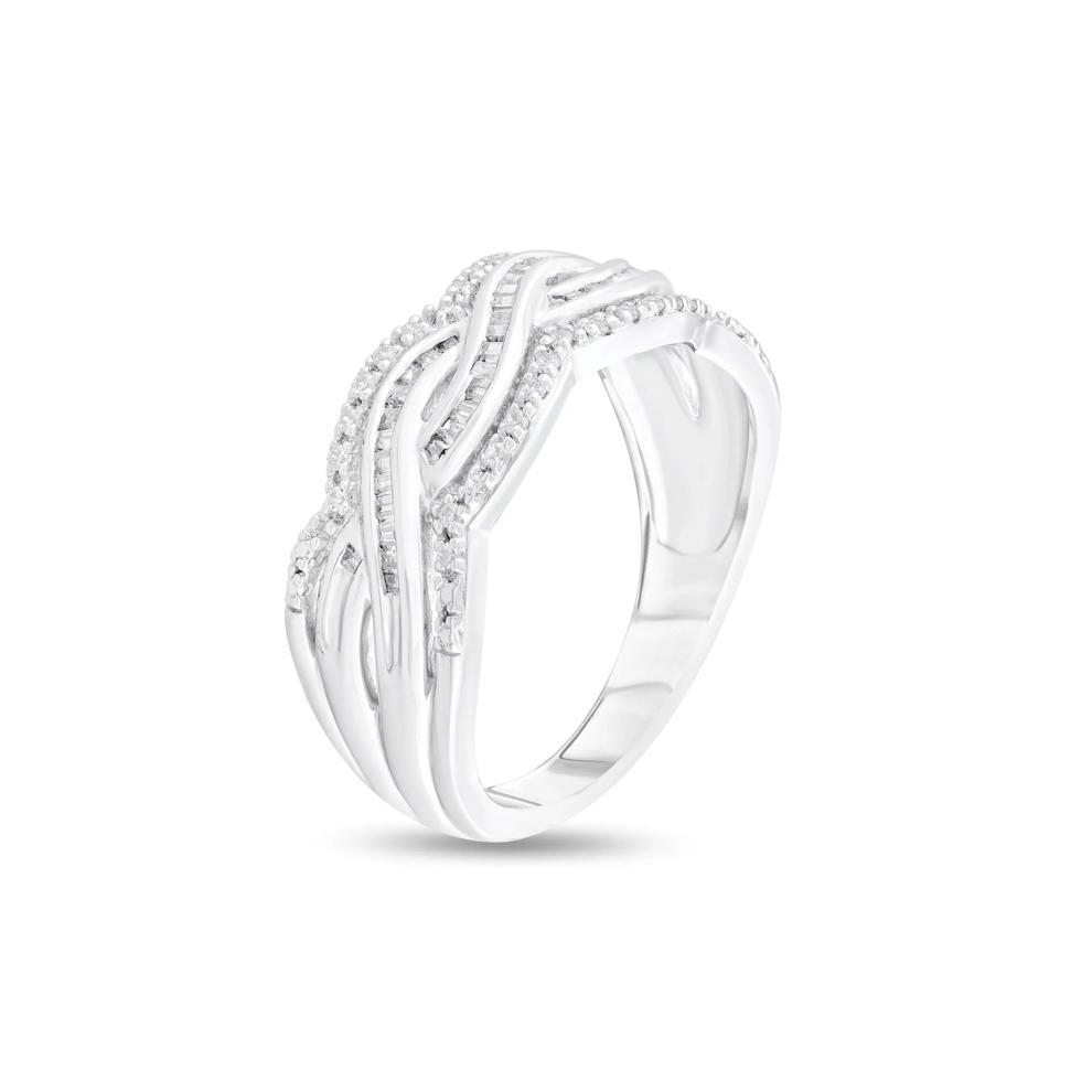 Braided Diamond Ring in Sterling Silver (1/3 ct. tw.) – Image 2 of 5