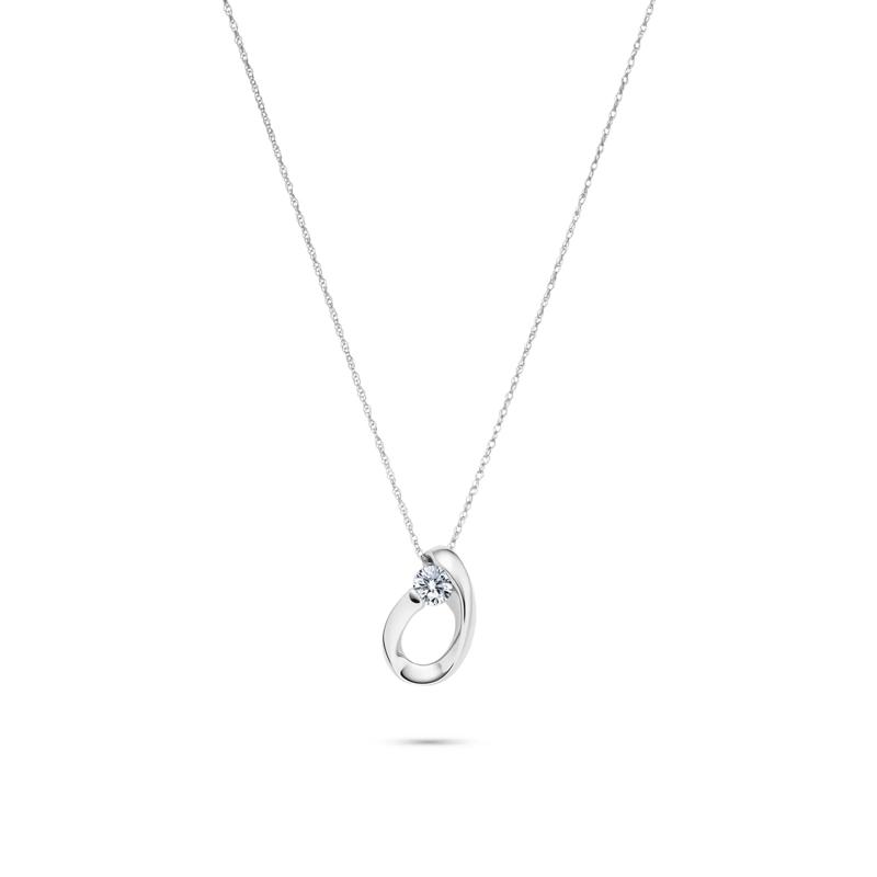 Lab Grown Diamond Solitaire Pendant in 14K White Gold &#40;1/4 ct. tw.&#41; – Image 1 of 3