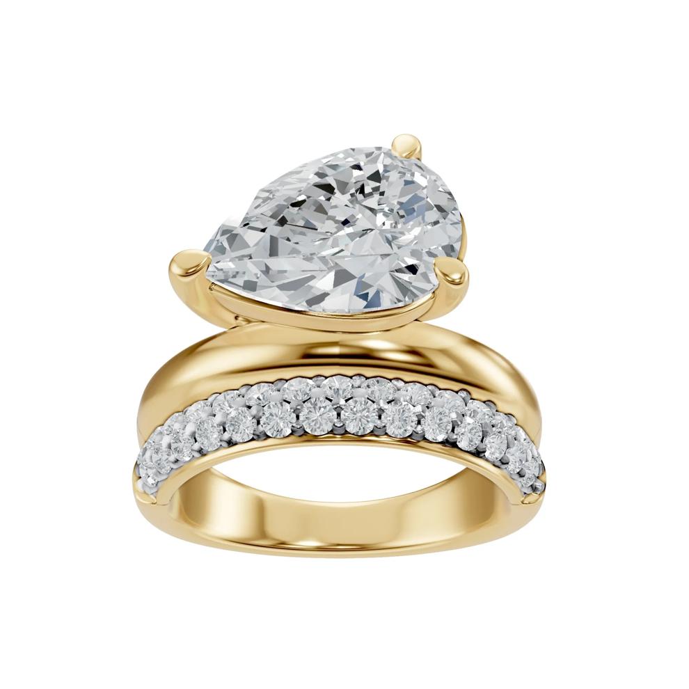 Pear-Shaped Lab Grown Diamond Engagement Ring in 18K Yellow Gold (3 1/2 ct. tw.) – Image 4 of 4