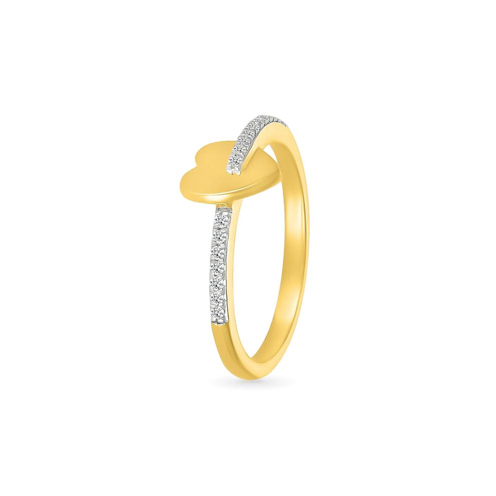 Diamond Heart Ring in 10K Yellow Gold (1/10 ct. tw.) – Image 5 of 5