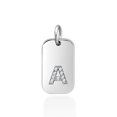 Personalized Diamond Initial Tag Pendant