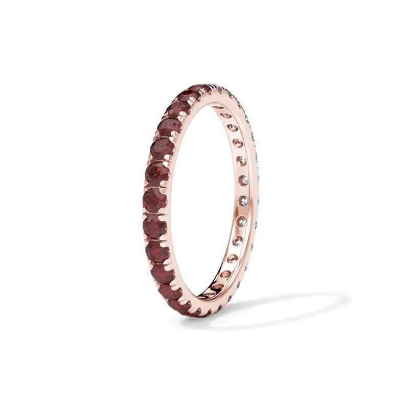 Lab Grown Diamond and Lab-Created Ruby Eternity Band in 14K Rose Gold (1/2 ct. tw.) – Image 3 of 4