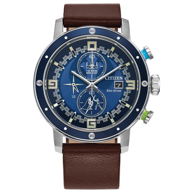 Men&#39;s Star Wars Luke Skywalker Watch in Brown Leather and Stainless Steel, 44MM – Image 1 of 3