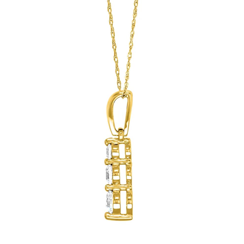 1/4 ct. tw. Diamond Three-Stone Pendant in 10K Yellow Gold – Image 2 of 2