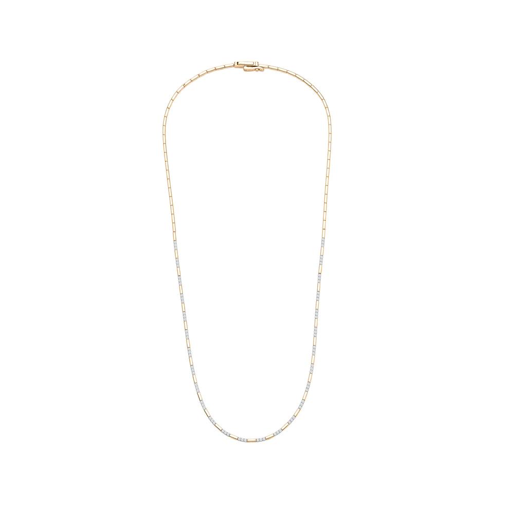 Diamond Bar Link Necklace in 10K Yellow Gold (1/2 ct. tw.) – Image 2 of 4
