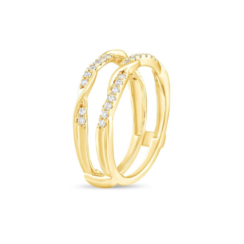 Diamond Twisted Insert Ring in 10K Yellow Gold (1/4 ct. tw.) – Image 4 of 4