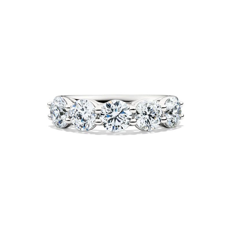 Lab Grown Diamond Five-Stone Anniversary Band in 14K White Gold &#40;3 ct. tw.&#41; – Image 1 of 4