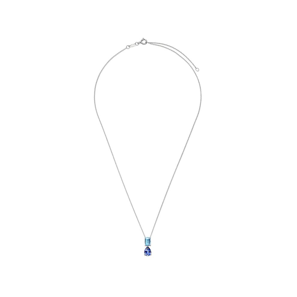 Blue Topaz &amp; London Blue Topaz Pendant Necklace in Sterling Silver – Image 3 of 4