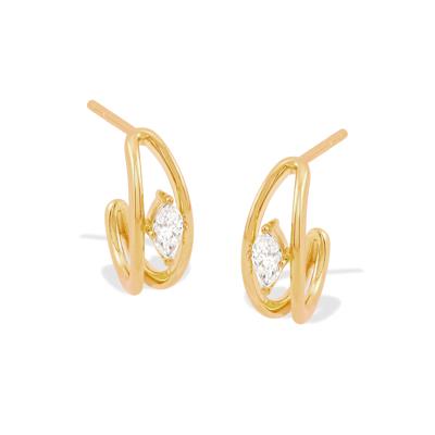 Lab Grown Diamond Open J-Hoop Earrings in Vermeil (1/4 ct. tw.)