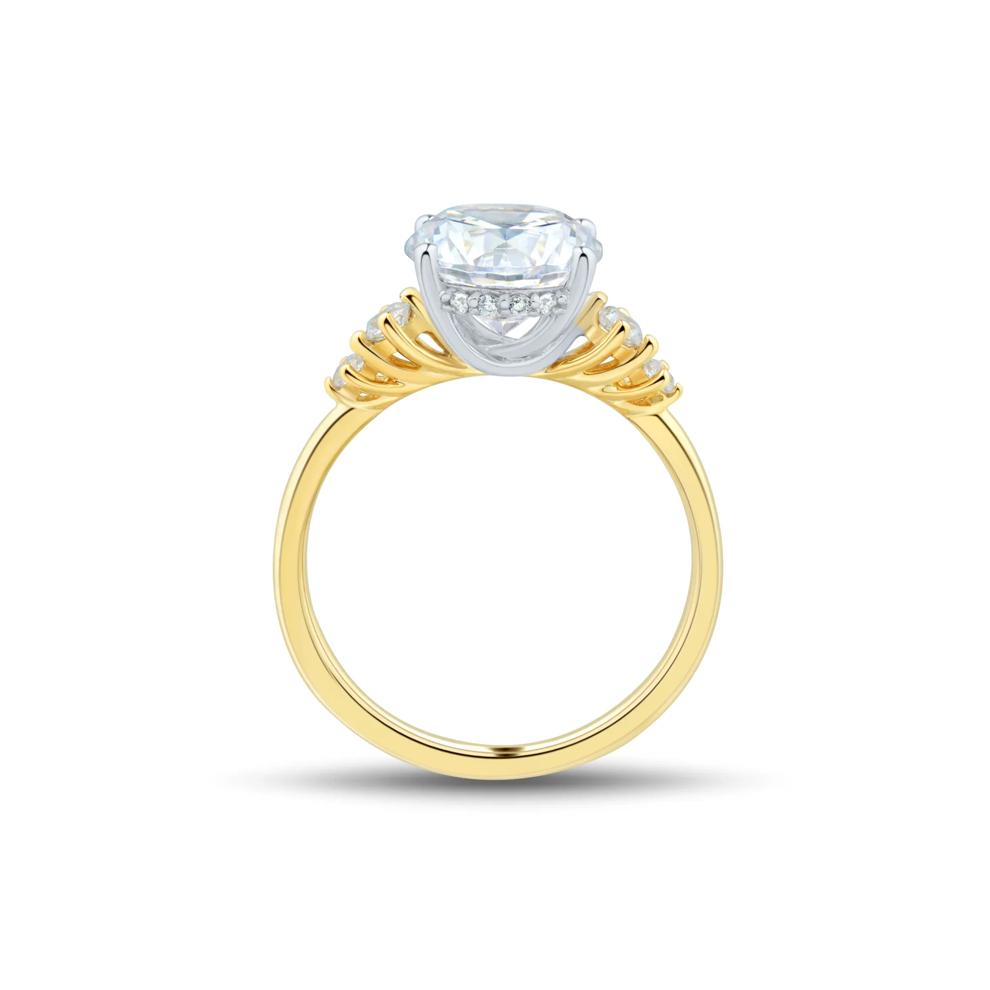 Lab Grown Diamond Round Center Engagement Ring in 14K Yellow and White Gold (2 3/4 ct. tw.) – Image 2 of 3