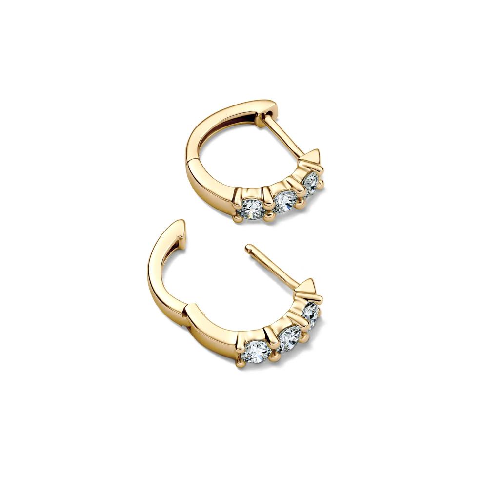 Lab Grown Diamond Huggie Hoop Earrings, 14K Yellow Gold (1/2 ct. tw.) – Image 2 of 2