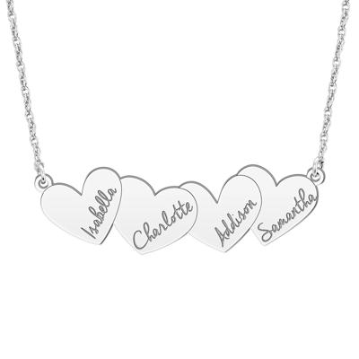 Four-Heart Engravable Necklace