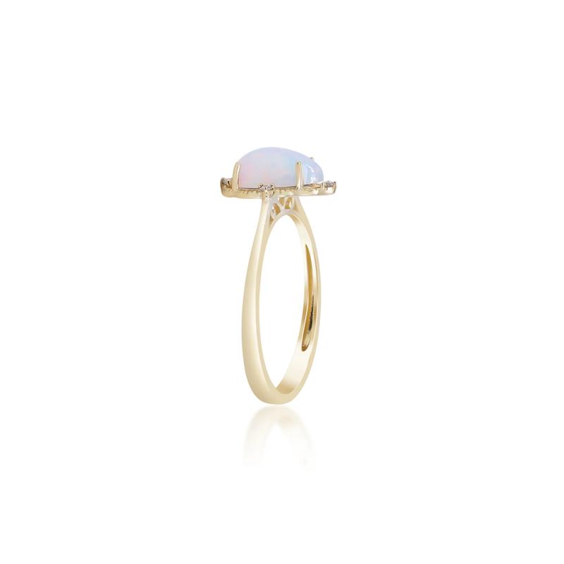Opal and Diamond Accent Ring in 10K Yellow Gold – Image 2 of 4