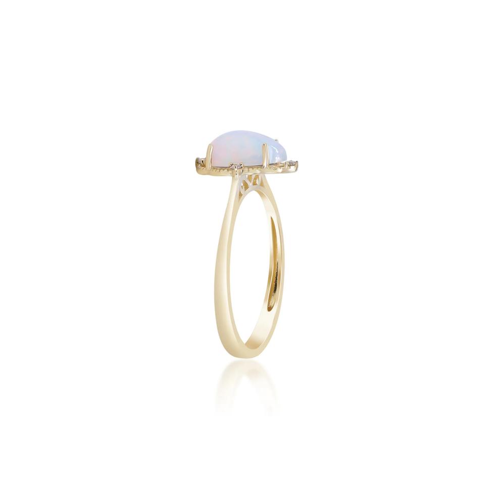 Opal and Diamond Accent Ring in 10K Yellow Gold – Image 2 of 4