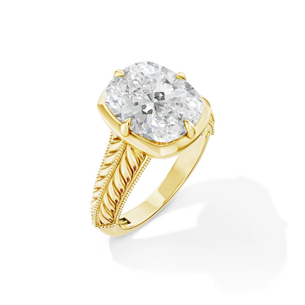 Lana Lab Grown Diamond Elongated Cushion-Cut Solitaire Engagement Ring in 18K Yellow Gold (5 ct.) – Image 2 of 4