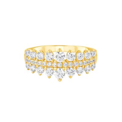 Diamond Pointed Multi-Row Band in 10K Yellow Gold (1 ct. tw.)