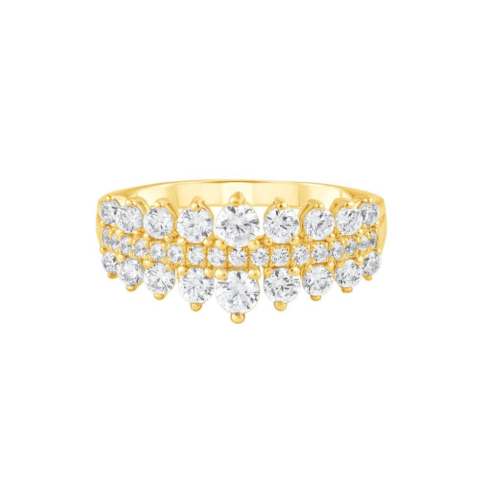 Diamond Pointed Multi-Row Band in 10K Yellow Gold (1 ct. tw.) – Image 1 of 3
