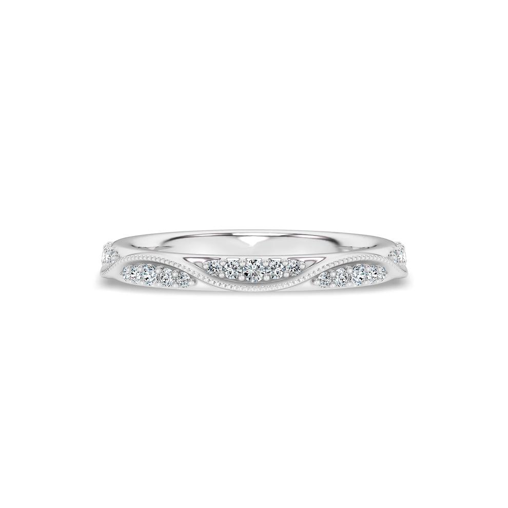 Lab Grown Diamond Milgrain Wave Stack Band 10K White Gold (1/5 ct. tw.) – Image 1 of 4