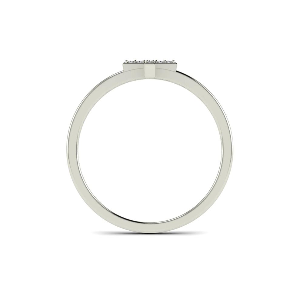 Diamond Accent Vertical Cross Ring in 10K White Gold – Image 2 of 4