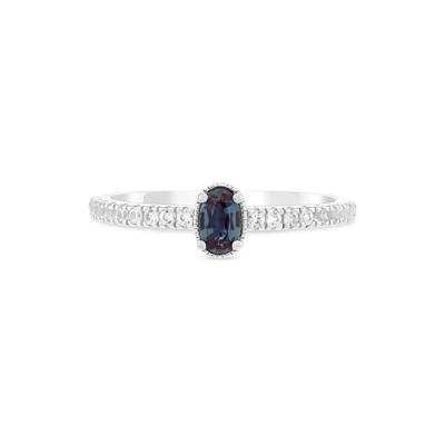 Lab-Created Alexandrite & Lab-Created White Sapphire Stack Ring in Sterling SIlver
