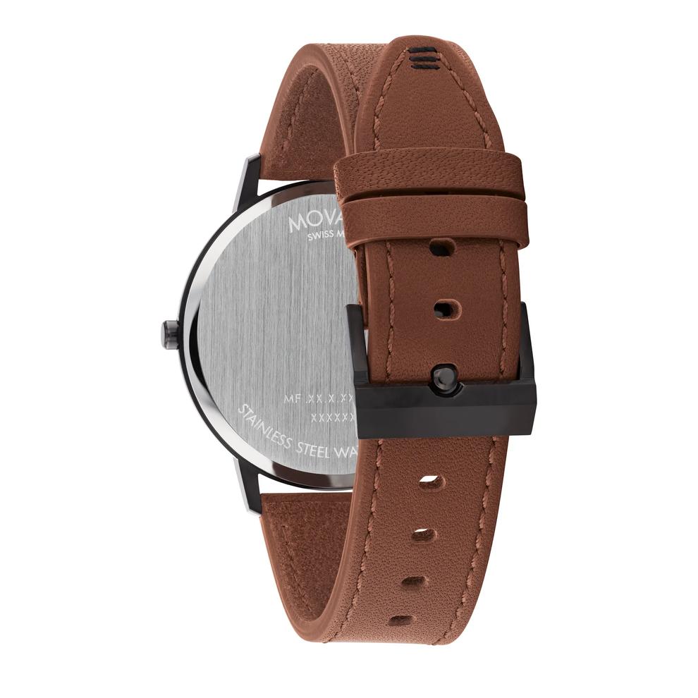 Bold Face Watch With Brown Leather Strap in Black-Tone Stainless Steel, 41mm – Image 3 of 3