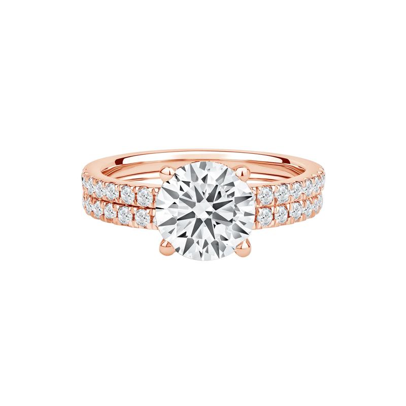 Charlotte Lab Grown Diamond Engagement Ring Set in 14K Rose Gold &#40;2 3/4 ct. tw.&#41; – Image 1 of 4