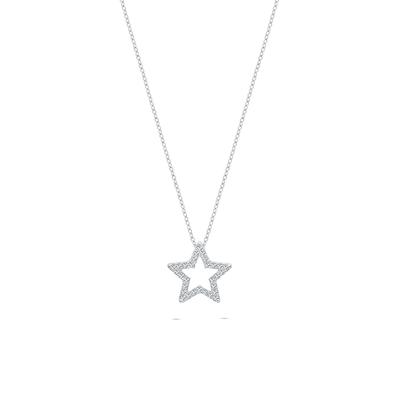 Diamond Star Pendant Necklace in Sterling Silver (1/10 ct. tw.)