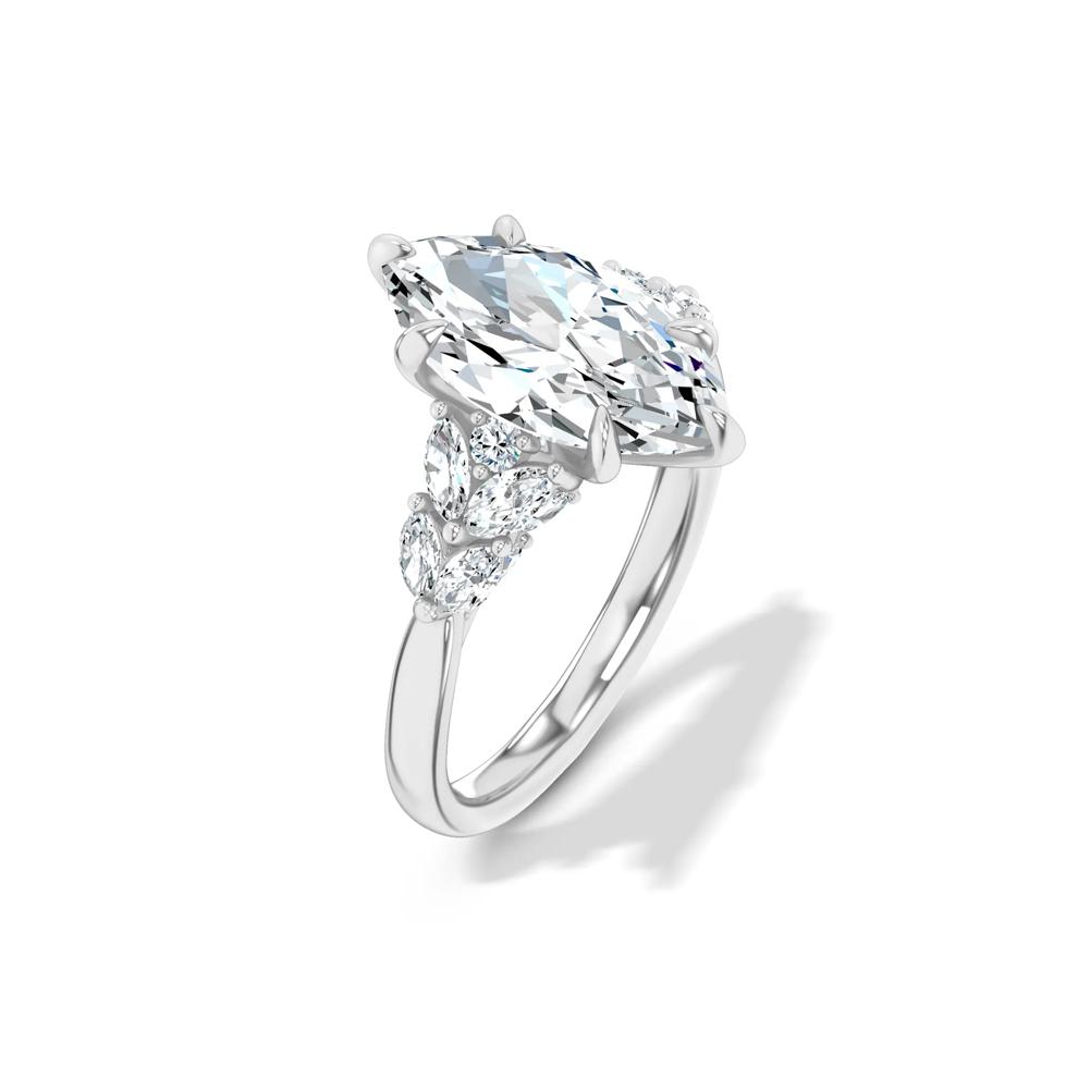 Lab Grown Diamond Marquise Center Engagement Ring in 14K White Gold (3 3/4 ct. tw.) – Image 4 of 4