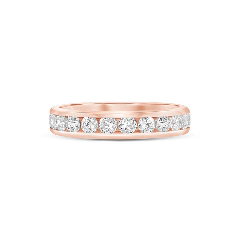 Lab Grown Diamond Channel-Set Wedding Band in 14K Rose Gold &#40;1 ct. tw.&#41; – Image 1 of 3