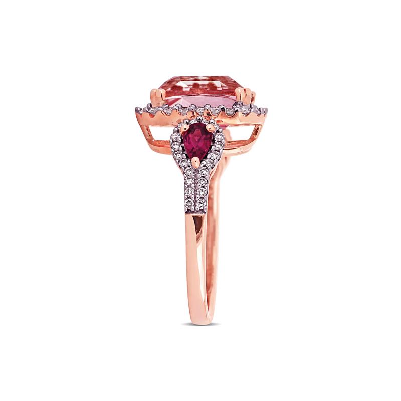 Pink Tourmaline &amp; Diamond Ring in 14K Rose Gold &#40;1/2 ct. tw.&#41; – Image 3 of 7
