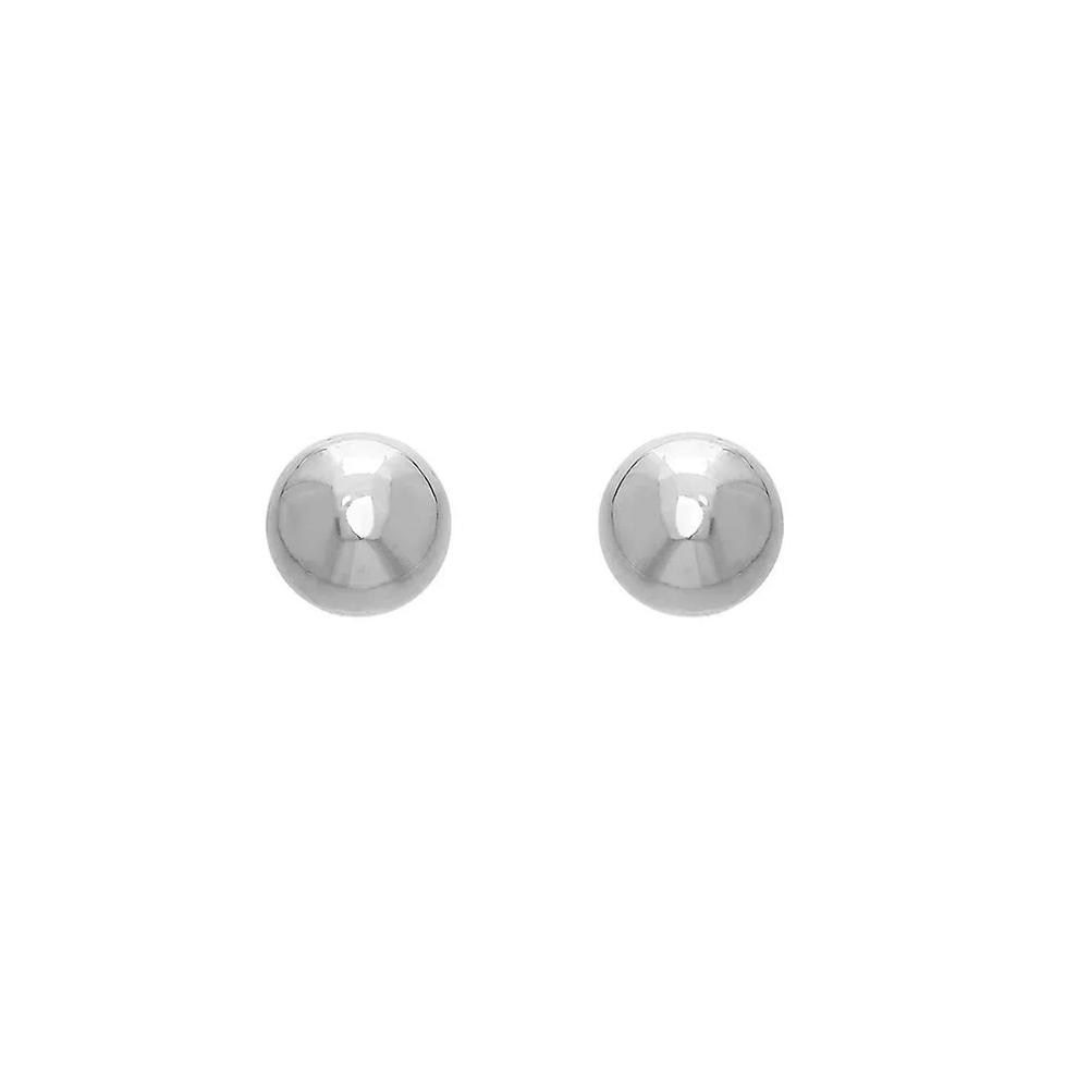 Polished Ball Stud Earring in 14K White Gold, 6mm – Image 2 of 3