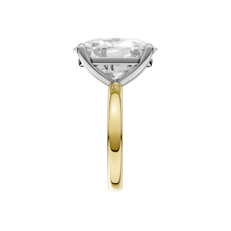 Lab Grown Diamond Elongated Cushion Solitaire Engagement Ring in 14K Yellow &amp; White Gold &#40;10 ct.&#41; – Image 4 of 5