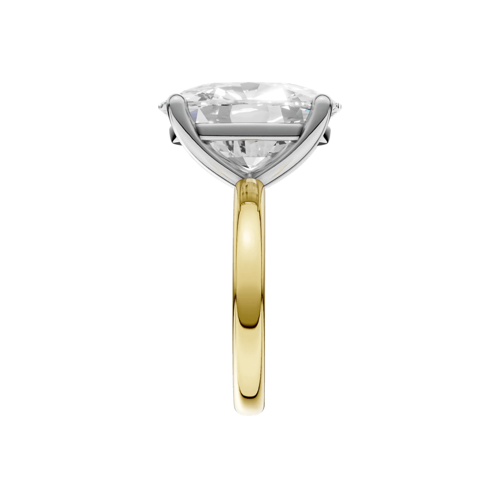 Lab Grown Diamond Elongated Cushion Solitaire Engagement Ring in 14K Yellow &amp; White Gold (10 ct.) – Image 4 of 5