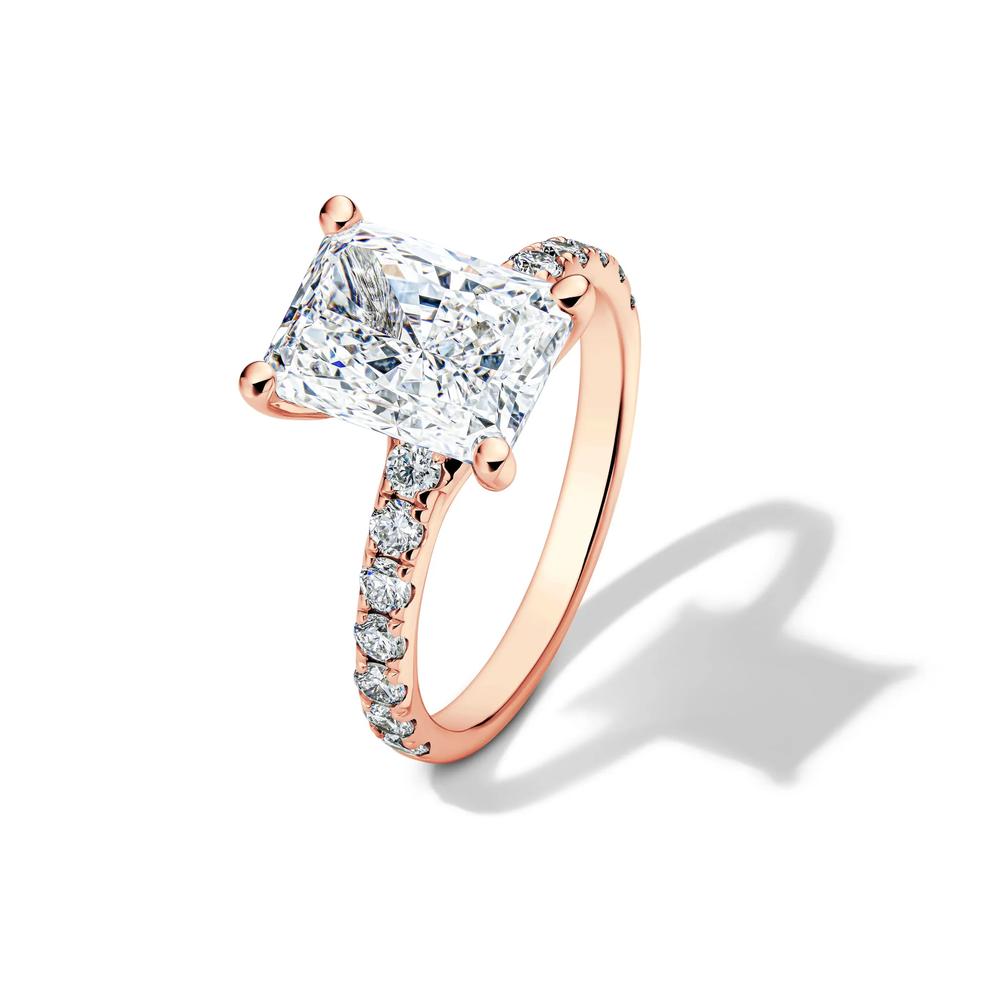 Lab Grown Diamond Radiant-Cut Engagement Ring in 14K Rose Gold (4 1/2 ct. tw.) – Image 4 of 4