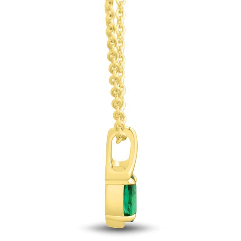Lab-Created Emerald Marquise-Cut Pendant in Vermeil – Image 2 of 3