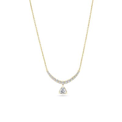 Lab Grown Diamond Trillion Drop Smile Necklace in 14K Yellow Gold (1 ct. tw.)