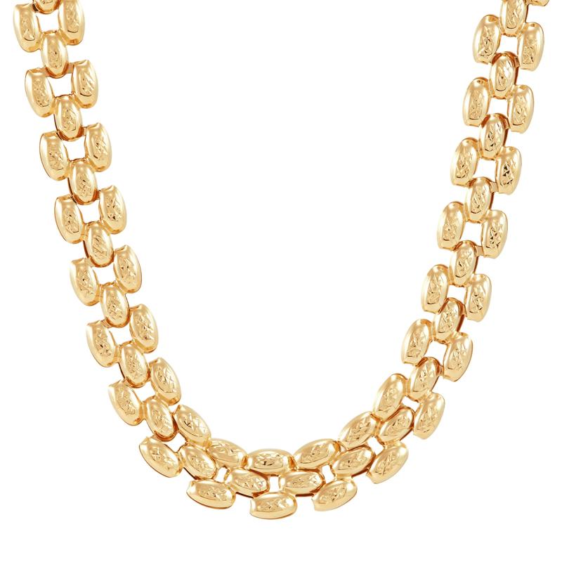 Polished Diamond-Cut Stampato Panther Chain in 14K Yellow Gold, 18&rdquo;  – Image 1 of 3